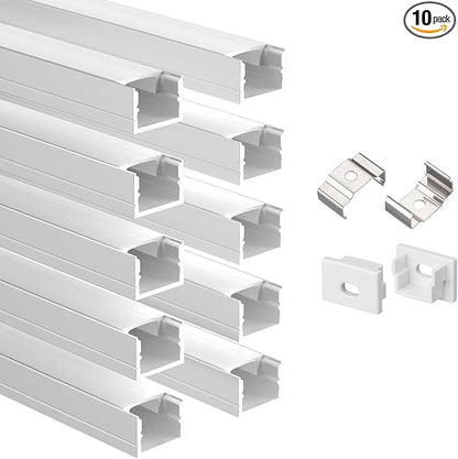 Besseto 10 Pack LED Aluminum Channel for Wood Slat Wall Panel,Wall Panel LED Strip Light Aluminum Channel Profile for Living Room Bedroom Bathroom Stairs (Silver-10Pack 6.6Ft)