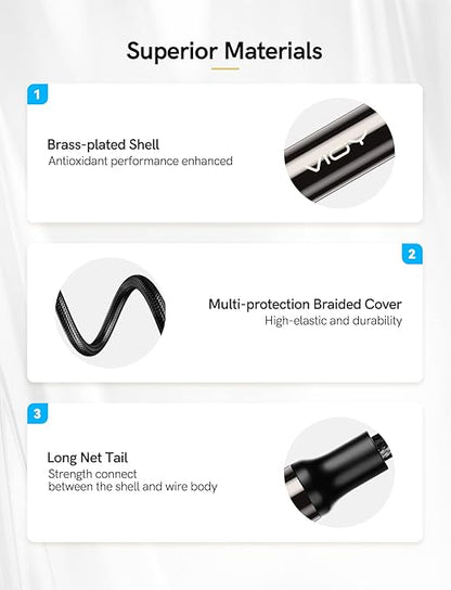 VIOY Coaxial Digital Audio Cable (10 FT/3 M), Subwoofer Cable RCA Male to Male HiFi 5.1 SPDIF Stereo Coaxial Audio Cable for Home Theater, HDTV, Amplifier Speaker Soundbar