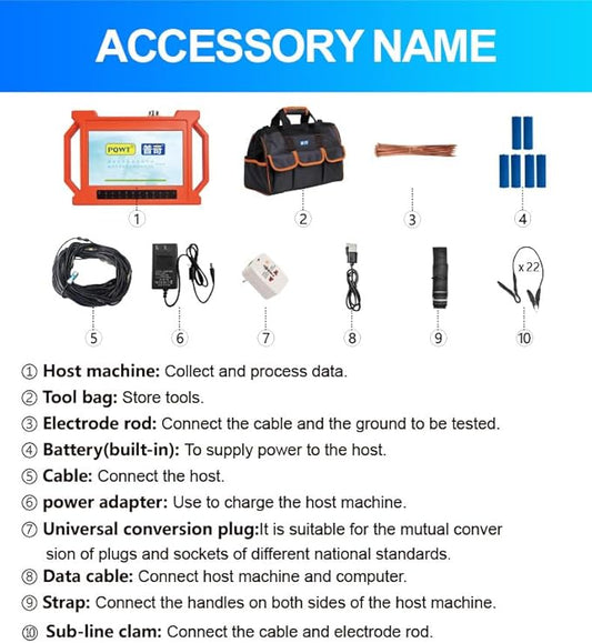 PQWT GT500A Groundwater Finder 500M Depth Water Locator for Well Drilling with Pipeline Leak Detector Water Leak Locator