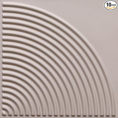 From Plain To Beautiful In Hours 9002 Arc Swell PVC 12 in x 12 in Peel and Stick Wall Panels (Covers / 10 sq.ft), Dawn Pink, 10 Piece