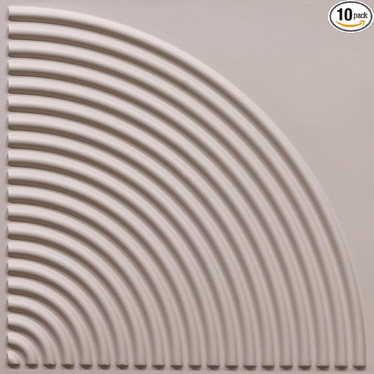 From Plain To Beautiful In Hours 9002 Arc Swell PVC 12 in x 12 in Peel and Stick Wall Panels (Covers / 10 sq.ft), Dawn Pink, 10 Piece
