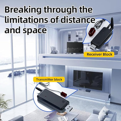 SPENFiLY Wireless IR Signal Booster – Infrared Repeater Kit with Long‑Distance Transmission, Compatible with TVs, Media Players, Air Conditioners & Other IR Appliances (Control of ２ Devices)