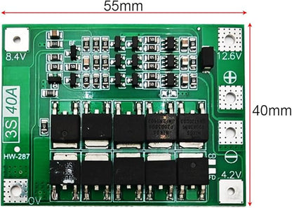 Gebildet 3pcs 3S 11.1V 12V 12.6V 40A 18650 Charger PCB BMS Protection Board Li-ion Lithium Battery Charger Lipo Cell Module for Drill Motor with Balance