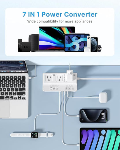 220V to 110V Voltage Converter, VINTAR 2000W Universal Travel Adapter Voltage Converter US to Europe, International Step Down Transformer Power Converters Adapter Combo for EU UK JP AU in SA