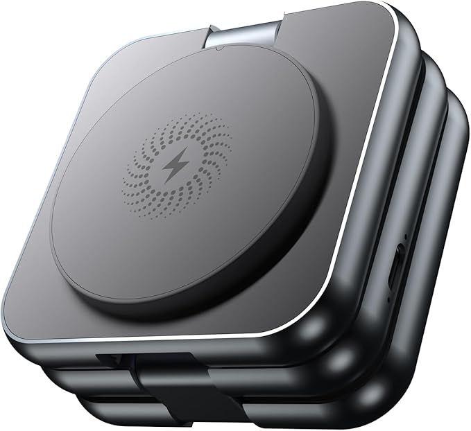 3 in 1 Charging Station for Apple Devices, Magnetic Foldable Wireless Charger, 15W Fast Charging for iPhone 12/13/14/15/16, Watches, and Earbuds, Compact Travel Design, Metal Frame