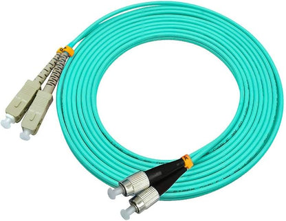 Jeirdus 100 Meters 328ft SC to FC Duplex 50/125 10G OM3 Multi-Mode Fiber Optic Cable Jumper Optical Patch Cord SC-FC