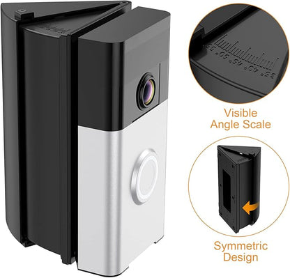 NANW Adjustable 30 to 55 Degree Doorbell Angle Mount Compatible with Video Doorbell 1/2/3/4/Wired/Pro/(2020 Release)/Battery Doorbell Plus, Camera Mount Holder Bracket Wedge for Apartment