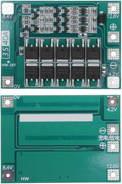 Gebildet 3pcs 3S 11.1V 12V 12.6V 40A 18650 Charger PCB BMS Protection Board Li-ion Lithium Battery Charger Lipo Cell Module for Drill Motor with Balance