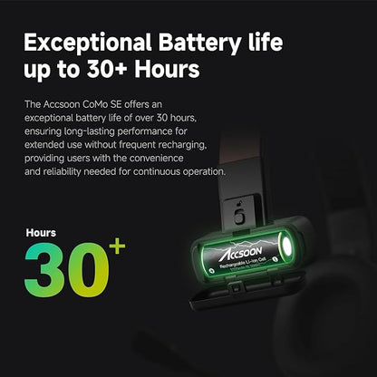 Accsoon Como SE Wireless Headset Intercom System 5-Person Full Duplex 1312ft Team Communication Group Talk, 30+Hour Battery Life
