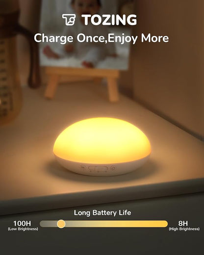 TOZING Baby Night Lights for Nursery – Portable Night Light with Minimalist Design, Nursery Night Light for Breastfeeding, Memory & Timer Modes, Ultra-Long Battery Life