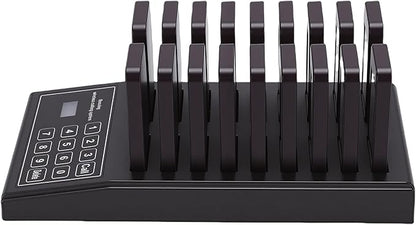 Luocute Wireless Calling System, 18 Receivers 1 Transmitter Channel 30-100m Range, with Vibration Sound Flashing Lights, for Restaurant Food Court Clinic Nursing Home (US Plug)
