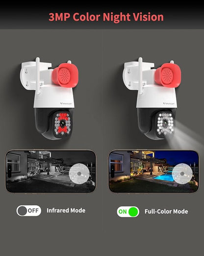 VSTARCAM 2K Smart Outdoor Surveillance Camera, AI Detection & Real-Time View