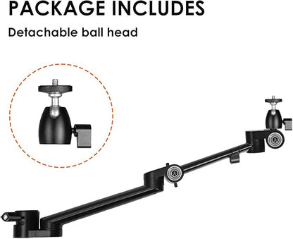 TARION Modular Desktop Camera Mount - 19"/48 cm DSLR Desk Arm with 1/4" Screw Ballhead 360 Degrees Adjustable - Compatible with 35 mm Rods - Titanrig Arm Z
