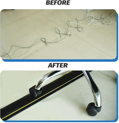 Vilmon 10FT Floor Cord Cover, Heavy Duty PVC Floor Cable Cover,Wire Cover to Protect Wire Prevent Cable Trips for Home Office,Cavity Size 0.94" by0.4