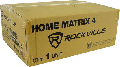 Rockville Home Matrix 4 600W Multi Room Receiver/Amplifier, 8-Channel (4 Zones), Bluetooth, USB, Optical, Coaxial, RCA, Mic Inputs