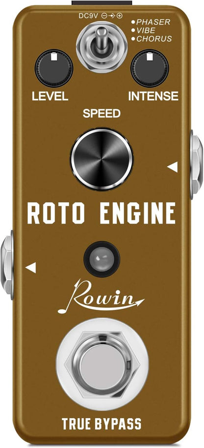 Rowin ROTO ENGINE Rotary Speaker Simulator Effect Pedal Mini Digital Guitar Effects Pedal Phaser/Vibe/Chorus 3 models with Storage of Timbre Sound Pedal True Bypass Full Metal Shell LEF-3801