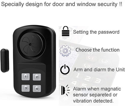 HENDUN Outdoor Door Alarm with Remote Keypad, Waterproof IP67,Inground Pool Safety Alarm,Gate Open Sensor, 140 dB Super Loud, Prying Door Entrance Alert (1 Pack)