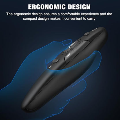 Air Mouse Clicker for Powerpoint Presentations, Rechargeable Wireless Presenter Remote Slide Advancer for Computer Laptop Office Classroom