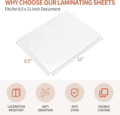 Lamtetur Anti-Static Thermal Laminating Pouches 9x11.5 Inches, Holds 8.5 x 11 Inch Sheets,5mil 100Pcs Hot Laminate Films, Clear Laminator Papers, Letter Size Lamination Sheets(Anti-Static 5Mil-100)
