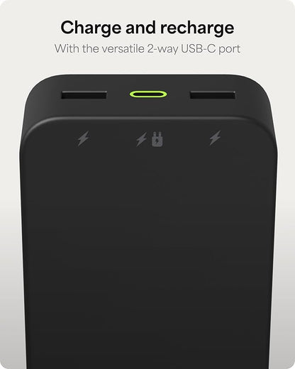 mophie Powerstation XL Power Bank 2023-20,000 mAh Large Internal Battery, (2) USB-A Ports and (1) 20W USB-C PD Fast Charging Input/Output Port, Travel-Friendly