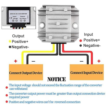 Gebildet Voltage Regulator Reducer DC 8V ~ 40V to 12V 3A 36W Converter- DC 36V 24V 18V to 12V Step Down Up Converter Regulator Waterproof Module Transformer