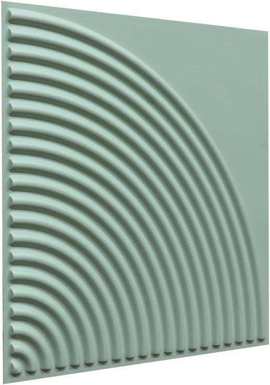 From Plain To Beautiful In Hours 9002 Arc Swell PVC 12 in x 12 in Peel and Stick Wall Panels (Covers / 10 sq.ft), Edge Water, 10 Piece