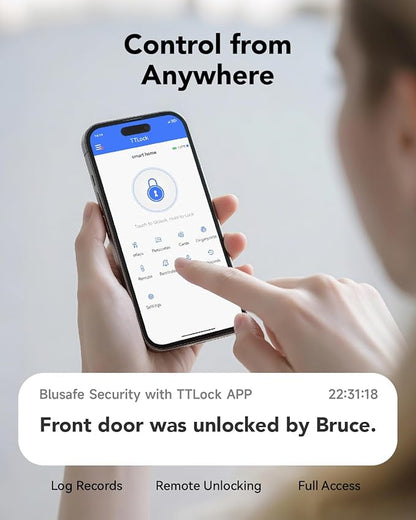 Smart Door Lock Fingerprint Door Lock with Keypad，Smart Lock for Front Door Children Proof IC Card,40–90mm Multipoint Locks (Not Suitable Patio Mortise Lock)（Apollo Black）