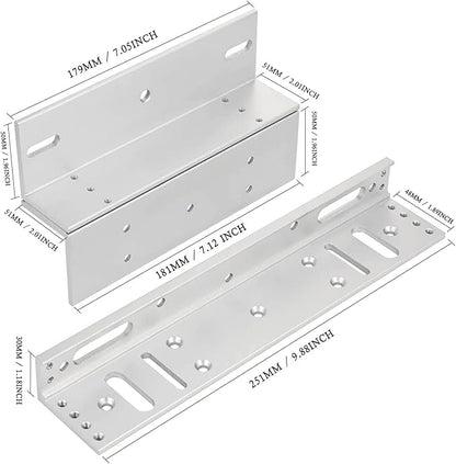 Z and L Bracket for 280KG 600LBS Holding Force Electromagnet Lock Single Door Access Control Electric Magnetic Door Lock