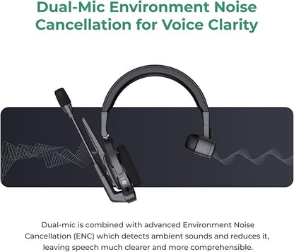 Accsoon Como MIC02-1H4R Wireless Headset Intercom System 5-Person Full Duplex 1312ft Team Communication Group Talk, Links up to 9-Person, 10+Hour Battery Life