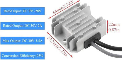 12V/24V to 30V DC Converter for Starlink Mini Car Power Adapter 3.5A High Efficiency Step-Up Voltage Regulator for RV Van Solar Off-Grid Use IP68