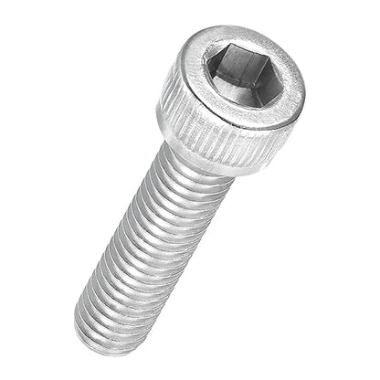 Kozelo 50pcs Socket Head Cap Screws - [M6-1 x 25mm] 304 Stainless Steel Allen Socket Drive for Electrical Motor 3D Printing Fan Engine Replacement Use, Silver