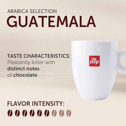 illy Whole Bean Coffee - Perfectly Roasted – Guatemala Dark Roast - with Notes of Chocolate – Complex & Balanced - 100% Arabica Beans - No Preservatives – 8.8 Ounce