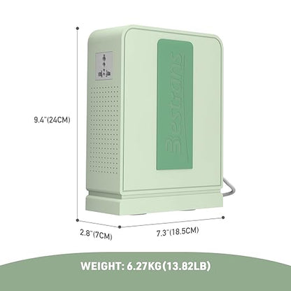 BESTRANS 2000W Step Up Transformer 110v to 220v Converter, Heavy Duty Voltage Converter 110v-120v to 220v-240v with Dual Outlets, Overload Protection & Ultra-Quiet for Home Appliances, Light Green