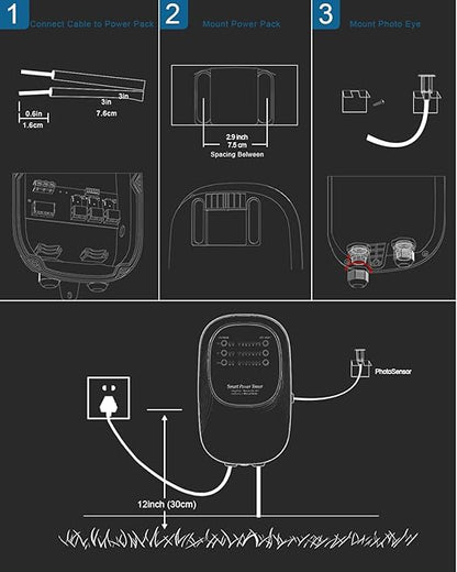 SOFAR 120W Low Voltage Transformer - 3 Independent DC Outputs, 110-240V AC to 12/14V DC, Weatherproof IP54, Timer & Photocell, Overload Protection Converter
