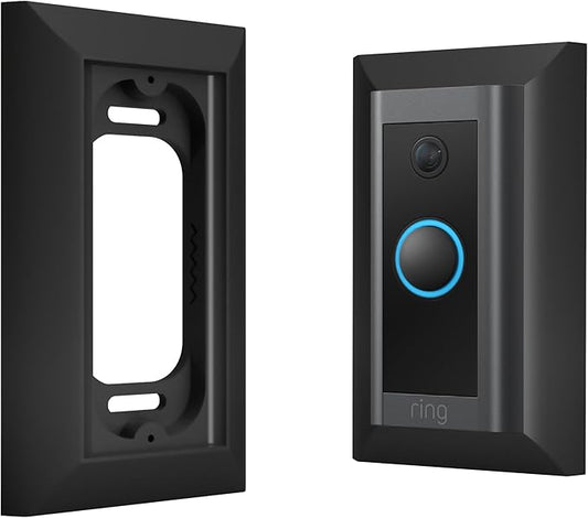 Hidden River Lab Genuine Wall Plate for Ring Video Doorbell Wired(Model 5AT3T5) - Premium Ring doorbell Mount - Black