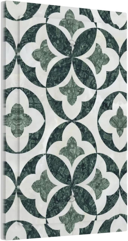 Bvtewkhz Green Luxury Modern Cubic Marble No Device Single Blank Decorative Light Switch Covers Electrical Faceplate Switch Plates for Bathroom Kitchen Home