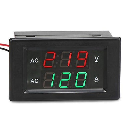 DROK Volt Amp Meter, AC 500V 200A Digital Voltmeter Ammeter Panel, 0.39 Inches LED 2in1 Multimeter, 2-Wire Voltage Amperage Tester Gauge with Current Transformer