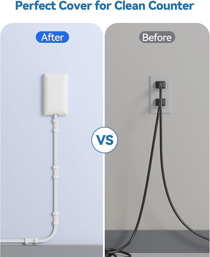 Extension Cord with Outlet Cover & Multi USB- 5 FT, Ultra Thin Outlet Concealer with Cord & 12AC Outlet 6 USB (24W/4.8A), Charging Station for Multiple Devices, for Behind Wall Furniture Couch Sofa TV