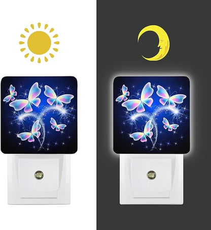 YKJAHSD Butterfly Night Light, Plug into Wall Decor Nightlights for Bedroom, Bathroom, Hallway, Kitchen, with Dusk to Dawn Light Auto Sensors LED Night Lights for Boys Girls Women Men Room Gifts