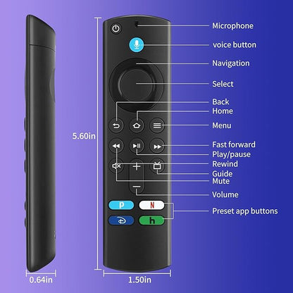 L5B83G (FourthGen) Replacement Voice Remote Fit for Amazon SmartTV Cube (1stGen, 2ndGen), for Amazon SmartTVStick (4K, 4K Max, Lite), Fit for Amazon SmartTVStick