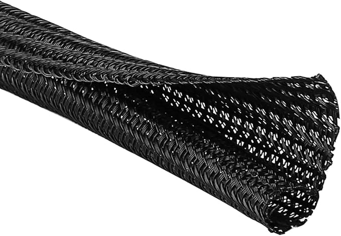 Summer Ready 2-Pack Split Sleeving Cable Protector (5FT, 5/8") - Chew Resistant Pet Proof Cord Cover for USB Power Audio Video, Home Office & Gaming Wire Loom - Black