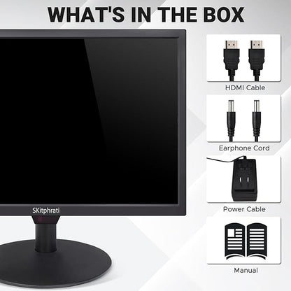 SKitphrati 19 Inch HD (1440 x 900) PC Monitor, Computer Monitor with HDMI VGA AV BNC USB Ports, 60Hz, 5Ms, VESA, Build-in Speakers, LED Display for Laptops and Desktops Office Home