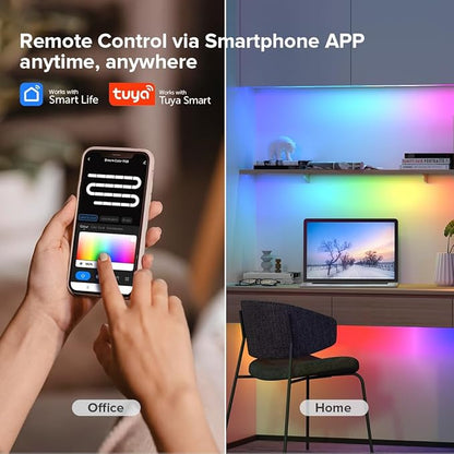 BTF-LIGHTING 2.4G WiFi DR04W SPI RGBW Controller RC03RF RF Remote Tuya APP/Smart Life/Google Home/Alexa Control Support SK6812RGBW SMD/FCOB WS2814 IC etc Addressable RGB+W LED Strip STA Mode