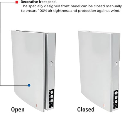 VENTS-US Twinfresh Expert RA1-50-2 - Ductless Through The Wall Ventilation Fan with Remote Control and Built-in Humidity sensor, Timer and Weekly Scheduler