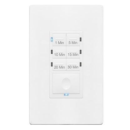 ENERLITES Countdown Timer Switch for Bathroom Fans and Lights, 1-30 Min, Neutral Wire Required, UL Listed, White