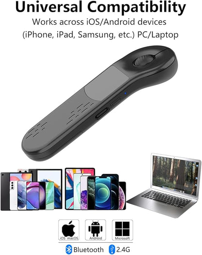 GUVOHUT Air Mouse for PC/iOS/Android with Touchpad Bluetooth 2.4G Remote Control for PowerPoint/Keynote/Tiktok/Camera/Kindle App Rechargeable Wireless Presentation for PPT Pointer (Black)