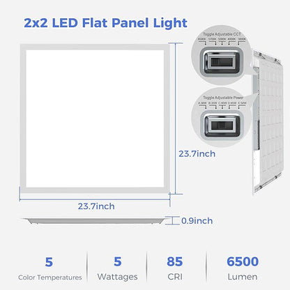 Aphyni 42 Pack 2x2 LED Flat Panel Light, Dimmable Office Kitchen Flush Mount Ceiling Light Panel,Bright 6500LM,Dimmable,Selectable Features, 3000K/4000K/5000K/5700K/6500K, 30W/35W/40W/45W/50W