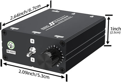 3.5mm Stereo Audio Switcher (2 in 2 Output / 2 in 2 Output) with 3.5mm Audio Cable, 2 Ports AUX Audio Speaker Selector for PC Mobile Laptop Headphones