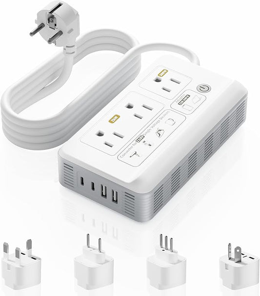Mapambo 2000W Voltage Converter US to Europe, 7 in 1 Converter for European Travel for Hair Dryer, Kettles, Coffee Makers and etc. 220v to 110v Converter for International Travels