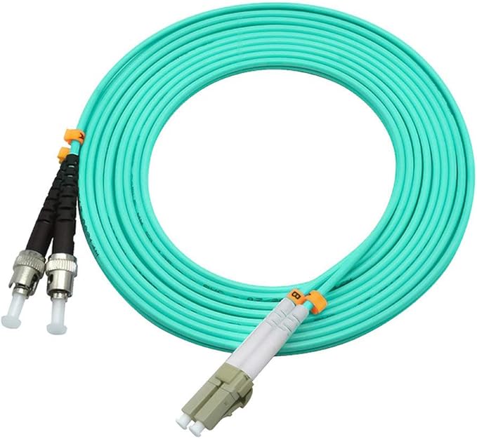Jeirdus 1Meter 3ft LC to ST Duplex 50/125 10G OM3 Multi-Mode Fiber Optic Cable Jumper Optical Patch Cord LC-ST